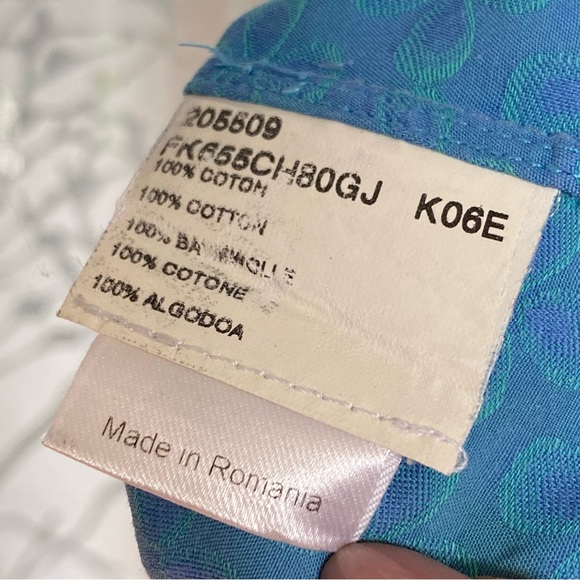 Authentic KENZO HOMME Slim Fit blue print collar button up short sleeve shirt - Picture 9 of 11